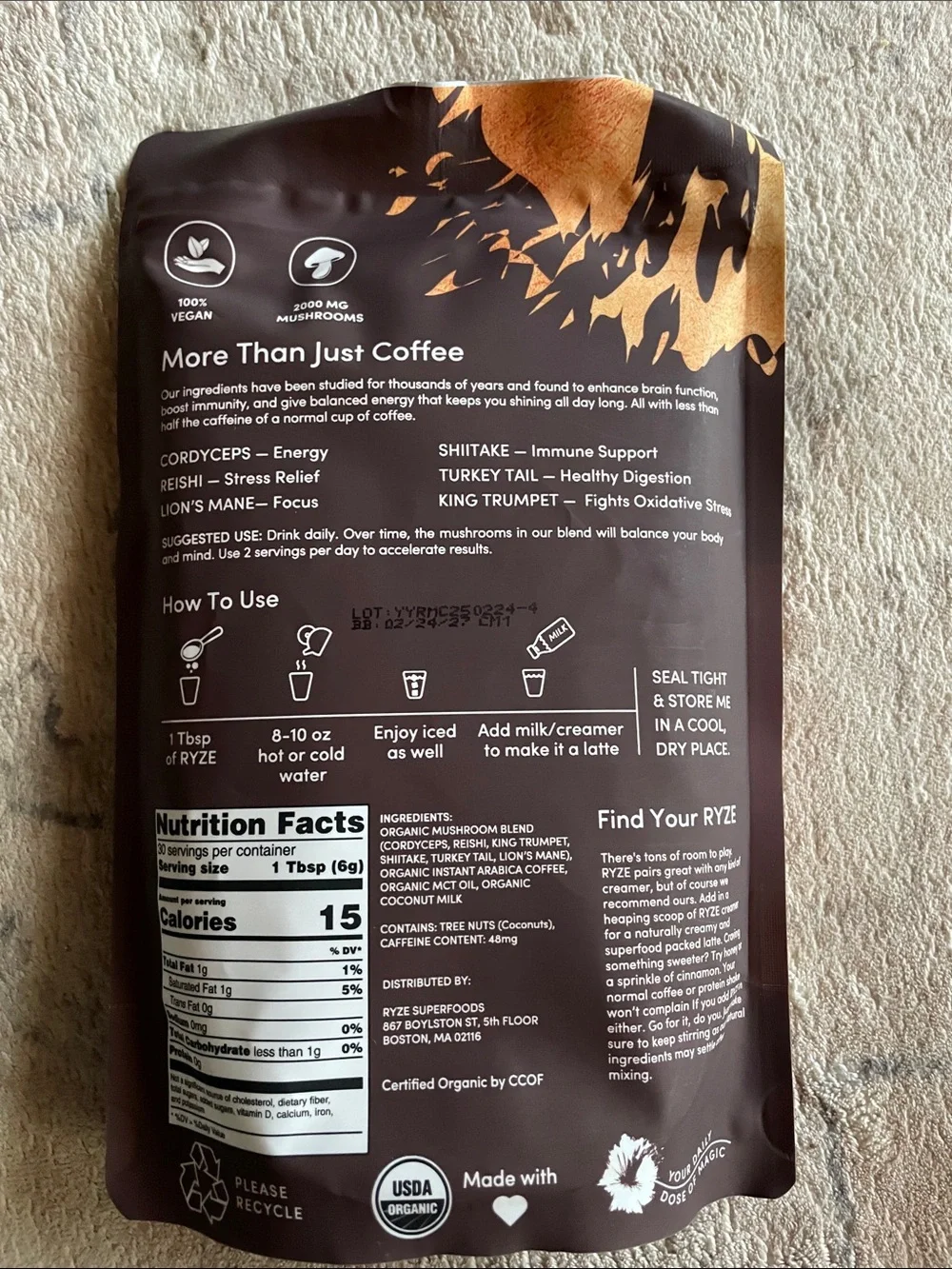Mushroom Coffee - Black & Orange Packaging - Picture 4 of 5